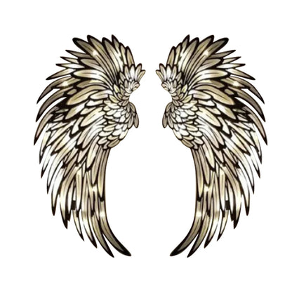 1 Pair Angel Wings Metal Wall Art Decor with Led Lights Wall Hanging Decorations Wall Sculpture Art Angel Wing Decor Photography