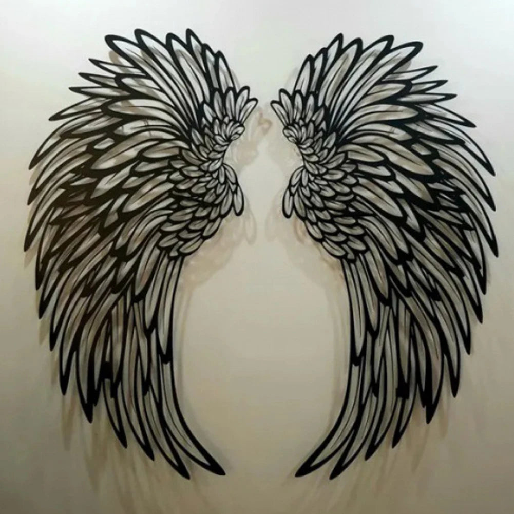 1 Pair Angel Wings Metal Wall Art Decor with Led Lights Wall Hanging Decorations Wall Sculpture Art Angel Wing Decor Photography