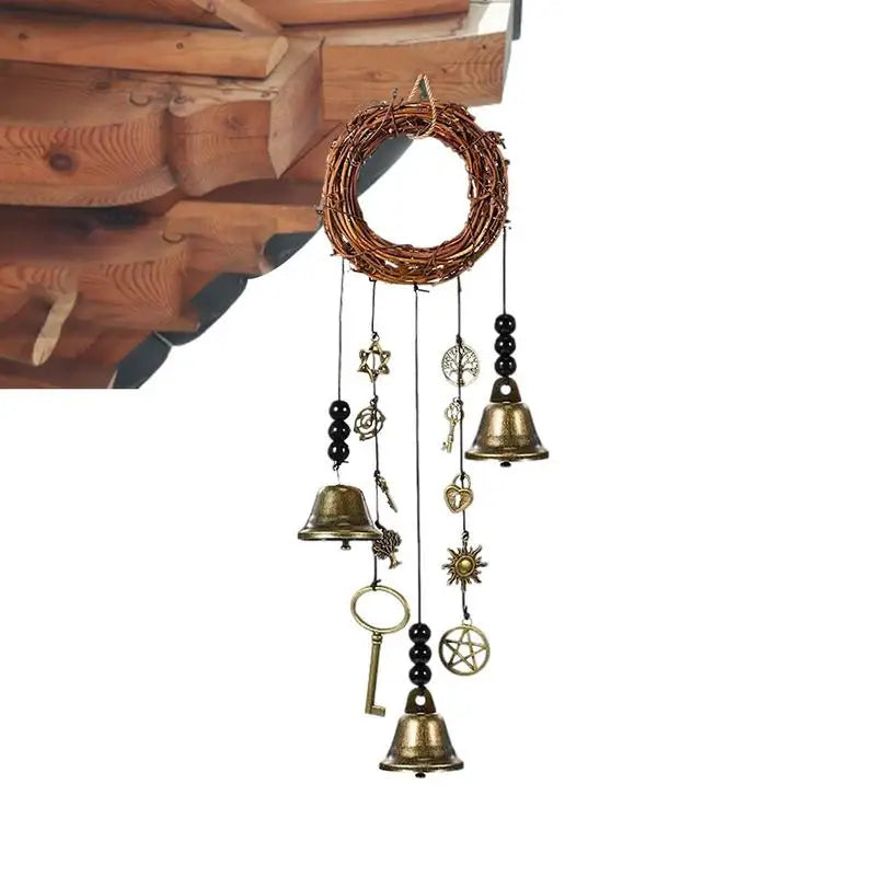 Magical Witch Bells Wind Chimes Creative Window Ornament Evil Crystal Hanging Pendant Handmade Hanging Witch Bells Garden Decor